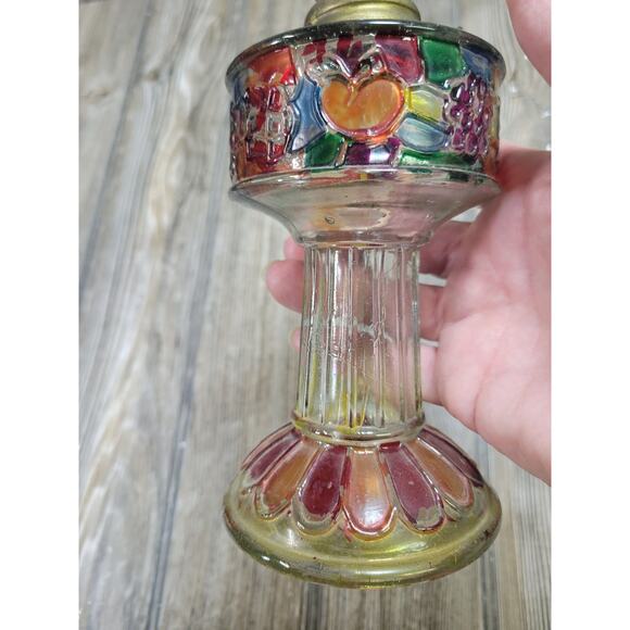 Vintage Small Hand Painted Oil Lamp, Small Hong Kong, Carnival Prize? - Picture 3 of 5